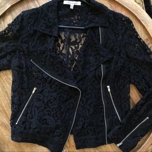 Robbi & Nikki Black Lace Moto Jacket